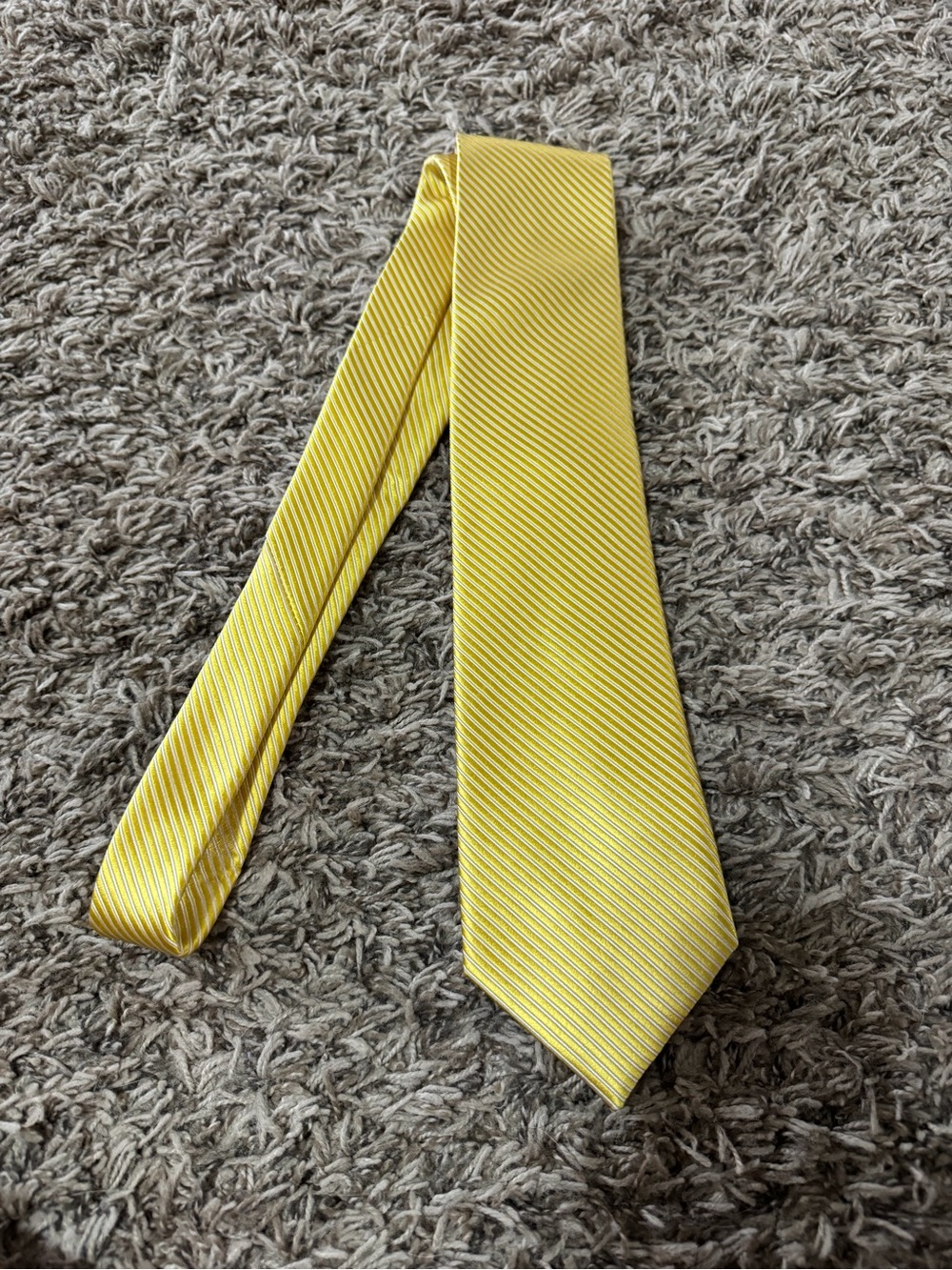 The Tie Bar Lemon Yellow Diagonal Stripe Tie